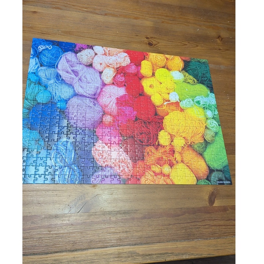Concord Puzzle Co 500 Piece Jigsaw Puzzle Colored Balls of Yarn Rainbow - Picture 4 of 4